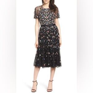 Needle and Thread Starburst Sequin Midi Open Back Dress Size 6